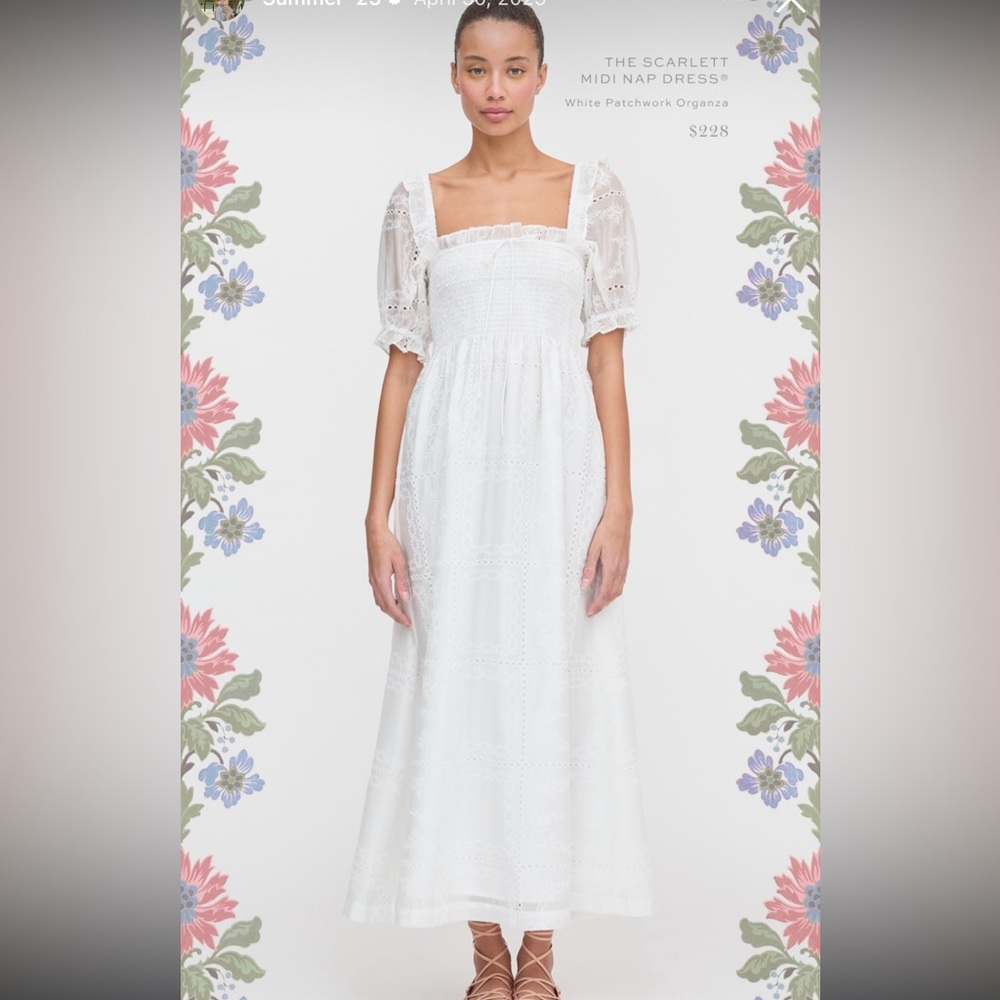 White Patchwork Organza Maxi Dress